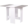 Table a manger pliable VARDA - Blanc et imitation ciment - 4 personnes - L 104 x P 76 x H 74 cm