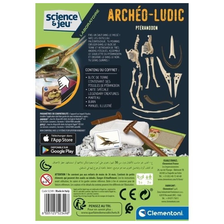 Clementoni - Science & Jeu - Archéo Ludic - Ptéranodon