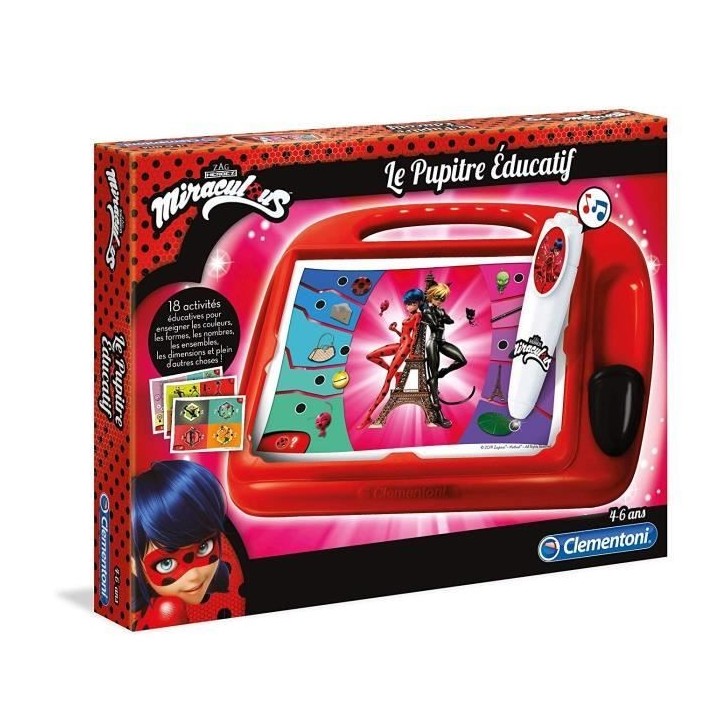 Clementoni - Pupitre éducatif - Miraculous - 18 activités -