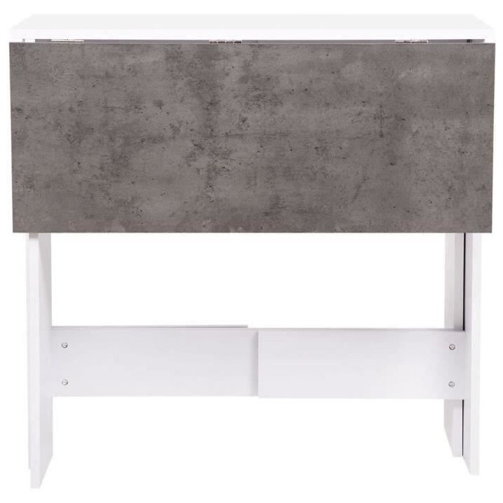Table a manger pliable VARDA - Blanc et imitation ciment - 4 personnes
