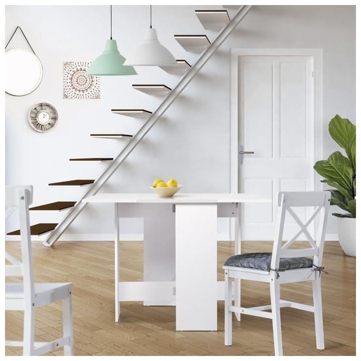 Table a manger pliable VARDA - En panneaux de particules avec décor p