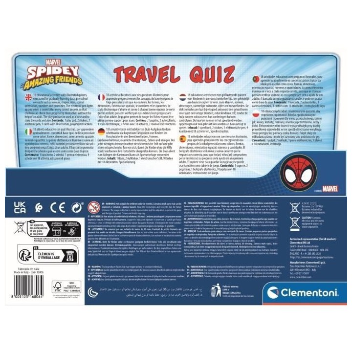 Clementoni - Pupitre Spidey - Jeu éducatif - Découvre les formes, le