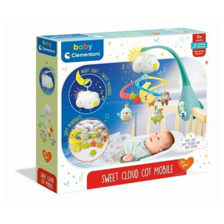 Mobile - CLEMENTONI - Sweet Dream Cot - Musique, rotation et peluches