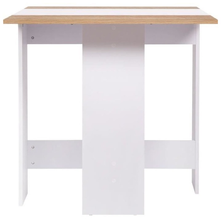 Table a manger pliable VARDA - Rectangulaire - Papier décor Blanc et