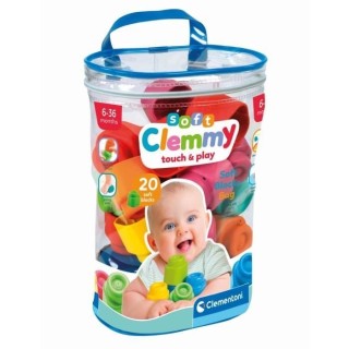 Clementoni - Clemmy Baby - Sac 20 cubes souples - Mixte - A partir de
