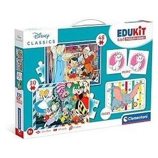 Clementoni - Edukit - Disney - Coffret apprentissage 4 en 1 - 2 puzzle