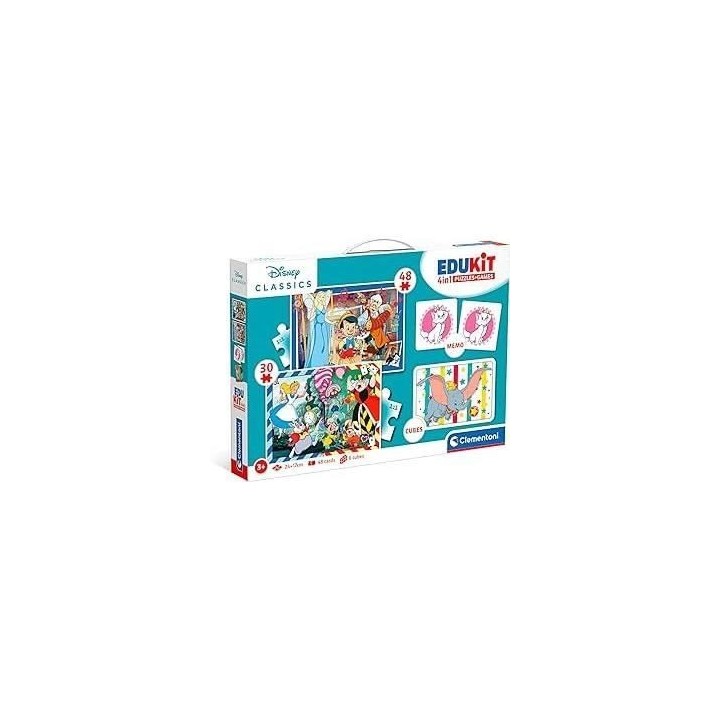 Clementoni - Edukit - Disney - Coffret apprentissage 4 en 1 - 2 puzzle