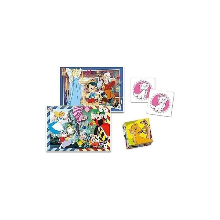 Clementoni - Edukit - Disney - Coffret apprentissage 4 en 1 - 2 puzzle