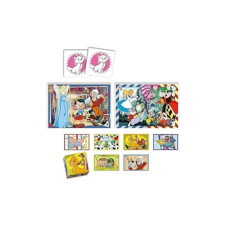 Clementoni - Edukit - Disney - Coffret apprentissage 4 en 1 - 2 puzzle