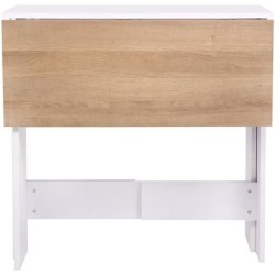 Table a manger pliable VARDA - Rectangulaire - Papier décor Blanc et chene - 4 personnes - L 104 x P 76 x H 74 cm