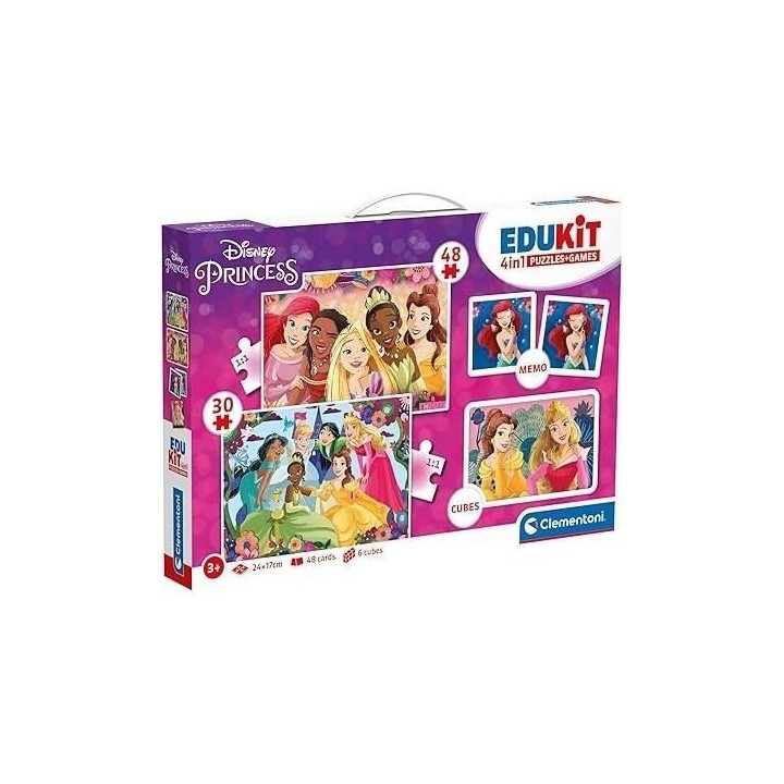Clementoni - Edukit - Disney Princesses - Coffret apprentissage 4 en 1