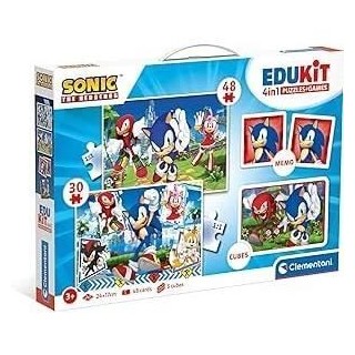 Clementoni - Edukit - Sonic - Coffret apprentissage 4 en 1 - 2 puzzles