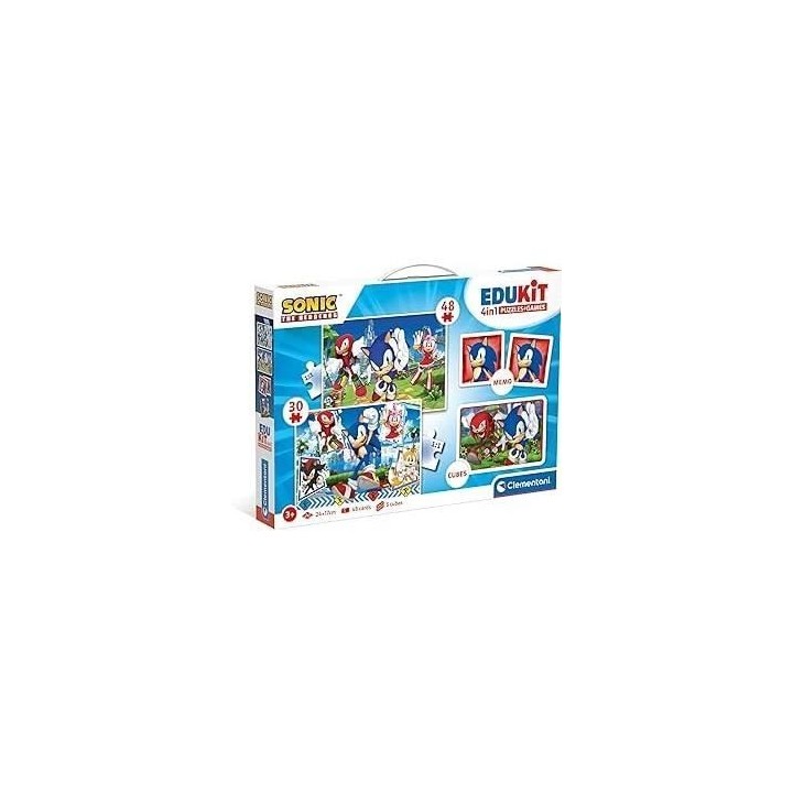 Clementoni - Edukit - Sonic - Coffret apprentissage 4 en 1 - 2 puzzles