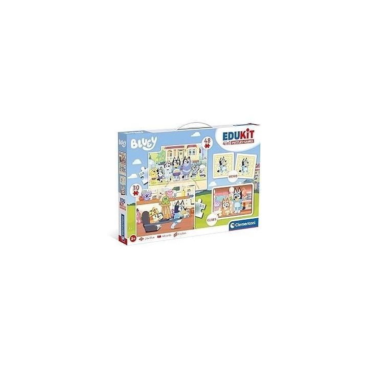 Clementoni - Edukit - Bluey - Coffret apprentissage 4 en 1 - 2 puzzles