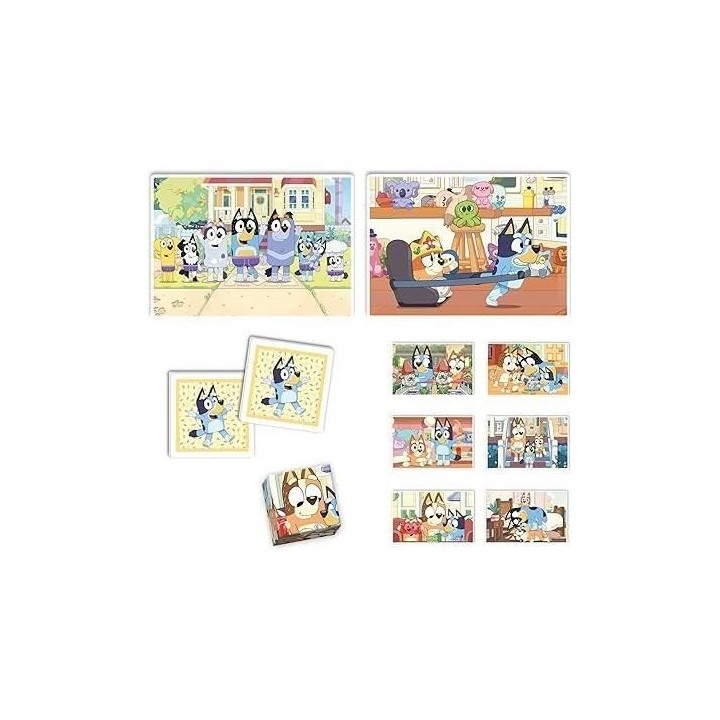 Clementoni - Edukit - Bluey - Coffret apprentissage 4 en 1 - 2 puzzles
