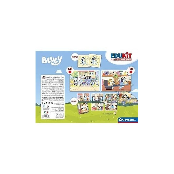Clementoni - Edukit - Bluey - Coffret apprentissage 4 en 1 - 2 puzzles