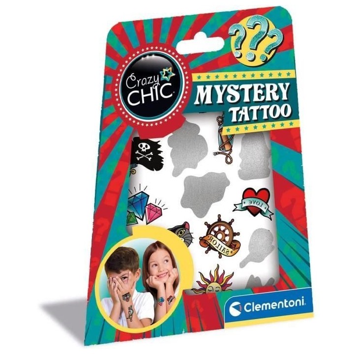 Coffret de 17 tatouages temporaires mysteres Crazy Chic de Clementoni