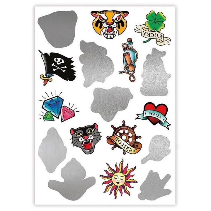 Coffret de 17 tatouages temporaires mysteres Crazy Chic de Clementoni