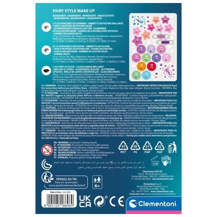 Clementoni - Palette de maquillage Fairy Style - Crazy Chic - Coffret