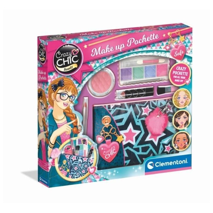 Trousse de Maquillage Lavable en Tissu pour Enfant - Clementoni Crazy