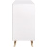 Buffet ILDA - effet bois et blanc - Style scandinave - 3 portes - L 150 x P 40 x H 75 cm