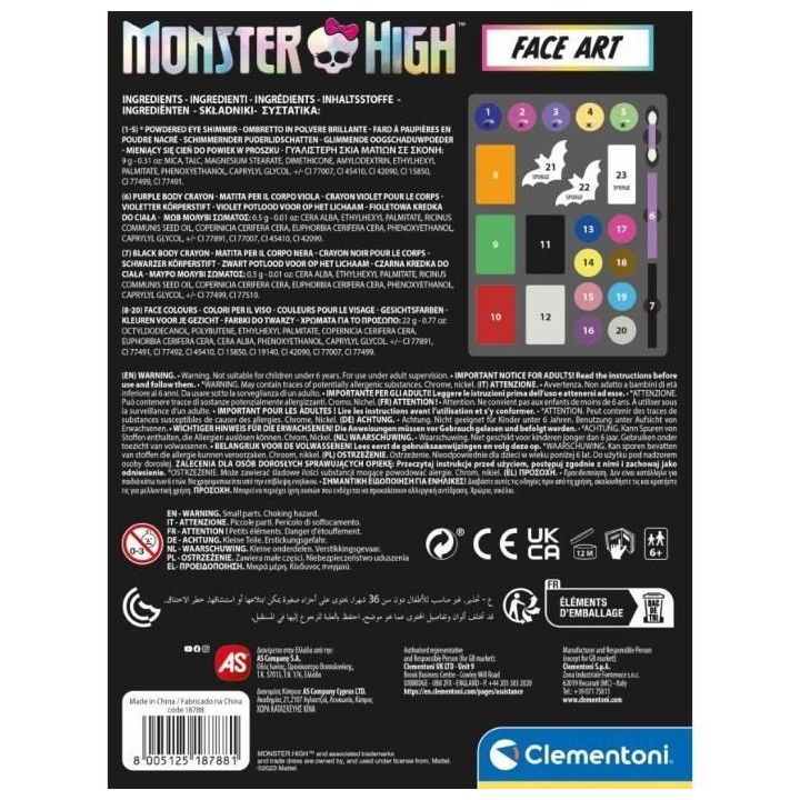 Monster High Coffret Maquillage - Clementoni - Palette contentant des