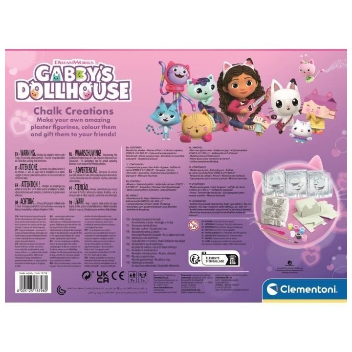 Clementoni - Créations en plâtre Gabby et la Maison Magique - Coffre