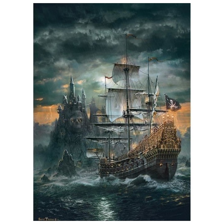 Clementoni - Puzzle - Le bateau pirate - 1500 pieces - Fabriqué en it