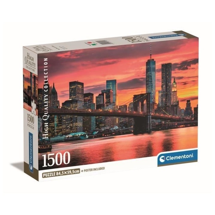 Clementoni - 1500p East River at Dusk - 59,2 x 84,3 cm - Avec poster