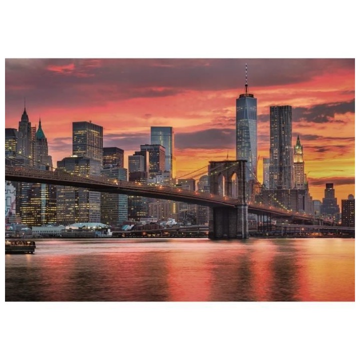 Clementoni - 1500p East River at Dusk - 59,2 x 84,3 cm - Avec poster