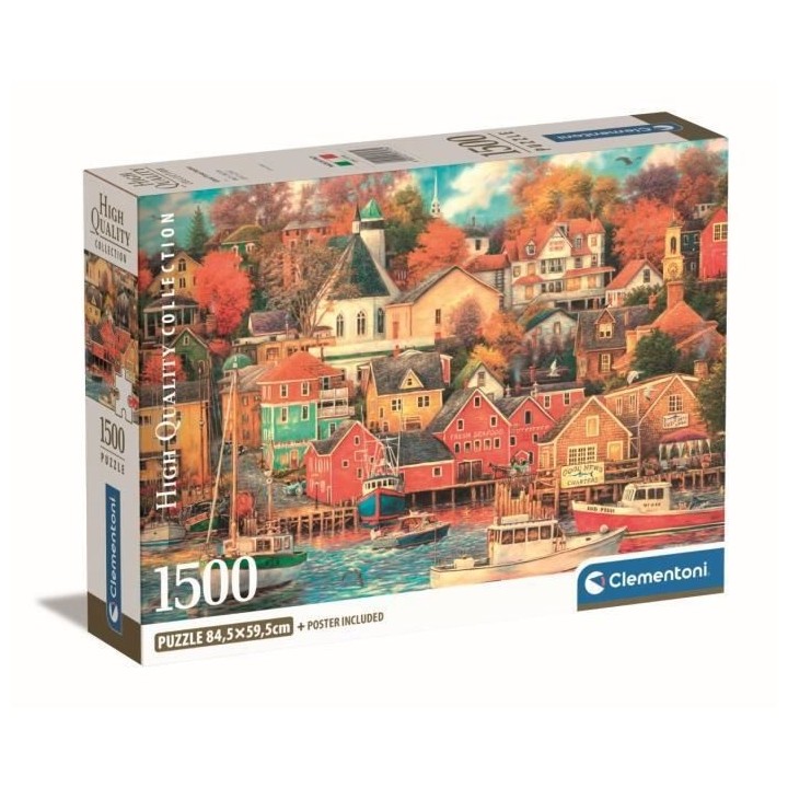 Clementoni - 1500p Good Times Harbor - 59,2 x 84,3 cm - Avec poster