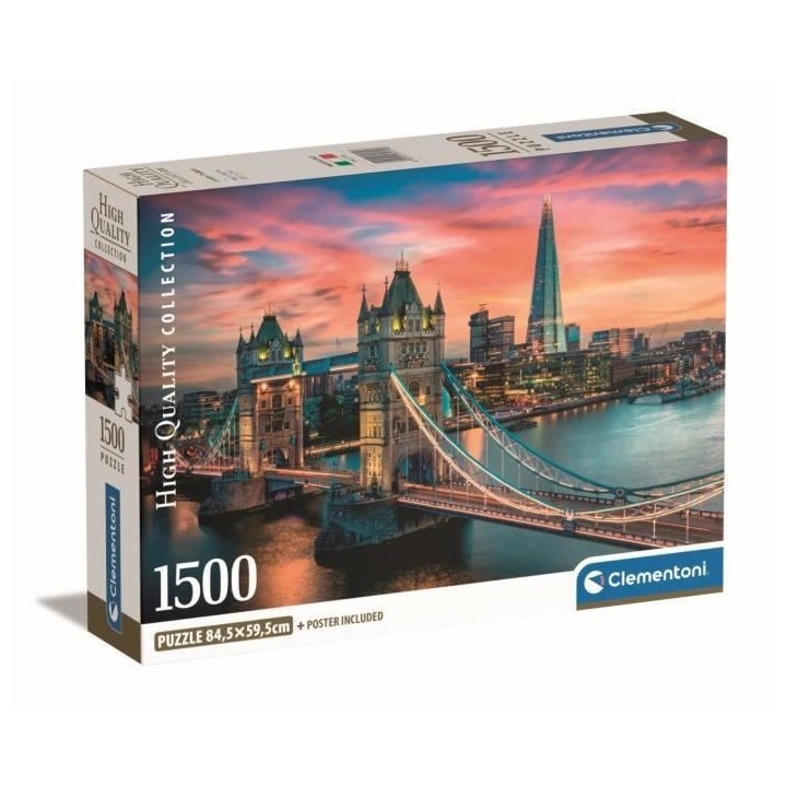 Clementoni - 1500p London Twilight - 59,2 x 84,3 cm - Avec poster