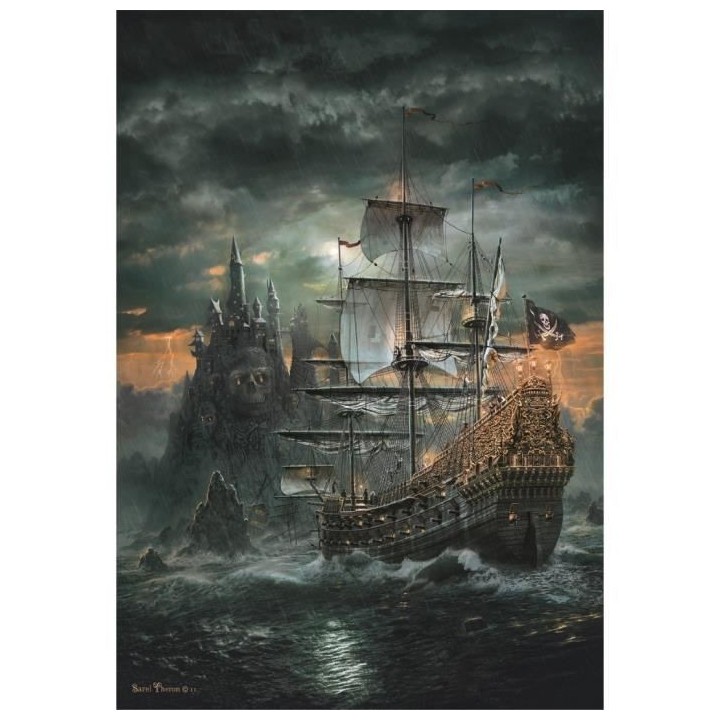 Clementoni - 1500p Bateau de pirate - 59,2 x 84,3 cm - Avec poster