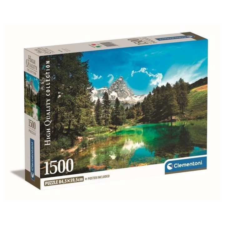 Clementoni - 1500p Blue Lake - 59,2 x 84,3 cm - Avec poster