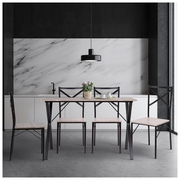 Ensemble de 1 table avec 4 chaises - COUNTRY