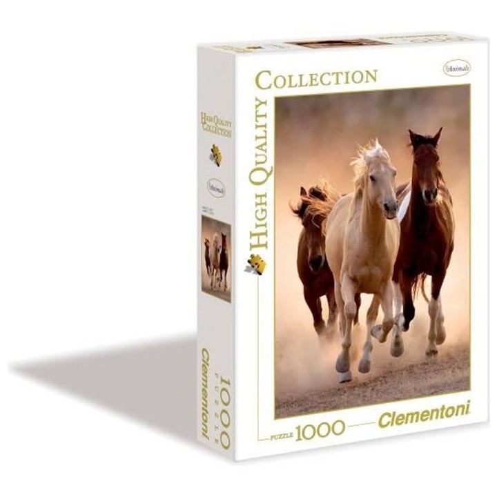 Clementoni - Puzzle - Chevaux sauvages - 1000 pieces - 67,7 x 47,7 cm