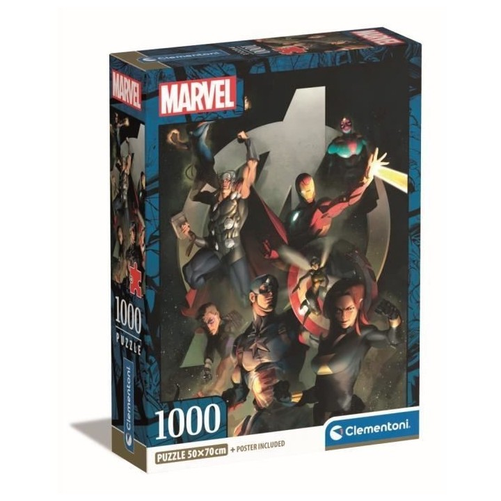 Clementoni - 1000p Marvel Les Avangers - 70 x 50 cm - Avec poster