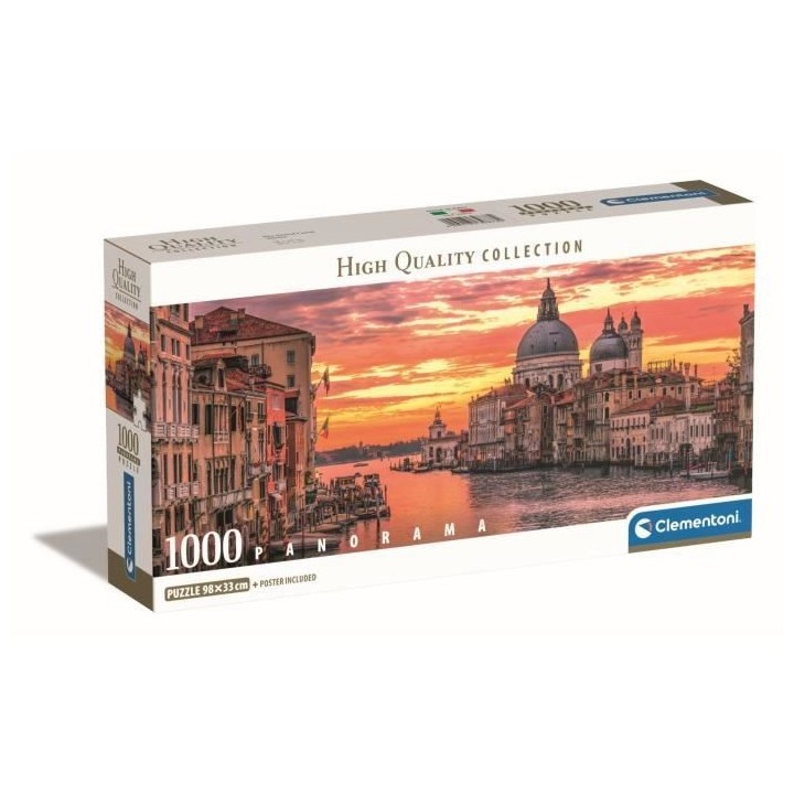 Clementoni - 1000p Pannorama Venise - 98 x 33 cm - Avec poster