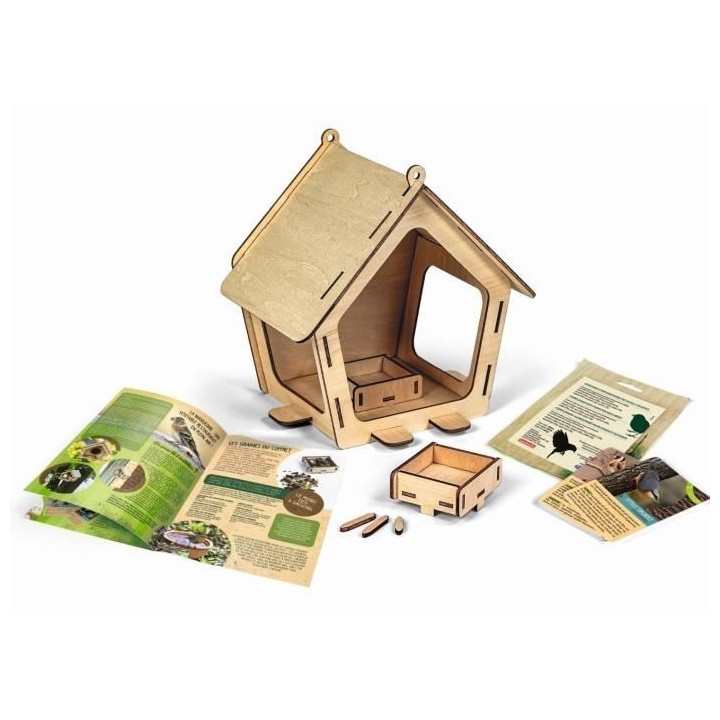 Mangeoire pour oiseaux - CLEMENTONI - 52517 - Bois - Assemblage - Déc