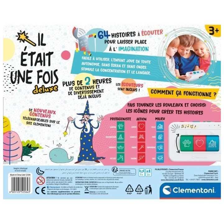 Clementoni - Conteur d'histoires + écouteurs - 64 histoires