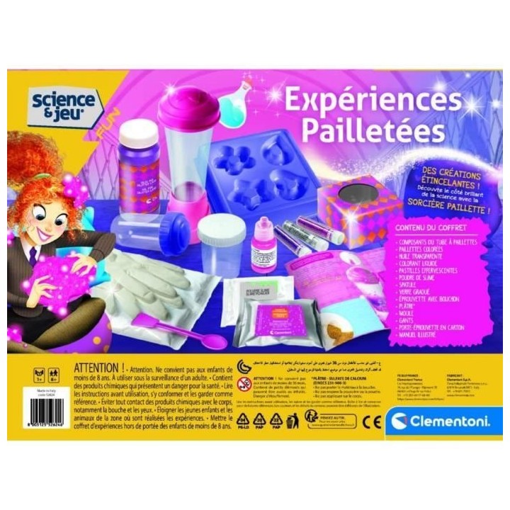 Jeu scientifique pour enfants - CLEMENTONI - Expériences pailletées