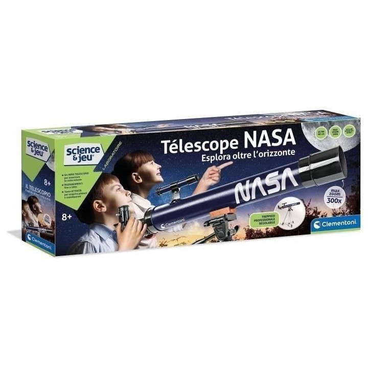 Clementoni - Science et jeau - Télescope NASA objetcif 50mm - Trépie