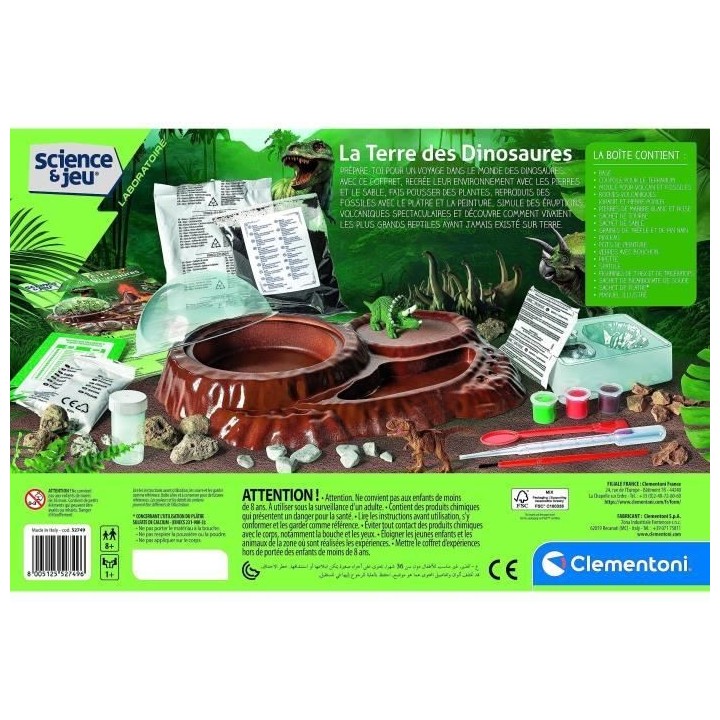 Clementoni - Sciences et jeu - Le monde des dinosaures - Terrarium a c