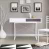 Bureau SACHA - Mélaminé - Blanc - 1 Tiroir - L 110 x P 50 x H 77 cm