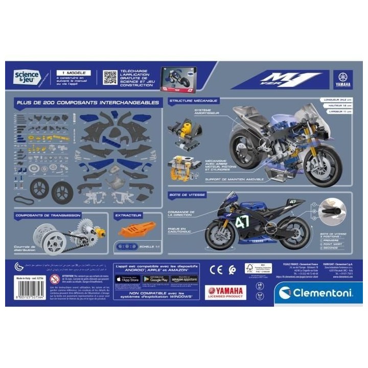 Clementoni - Coffret de construction Yamaha M1 - Application disponibl