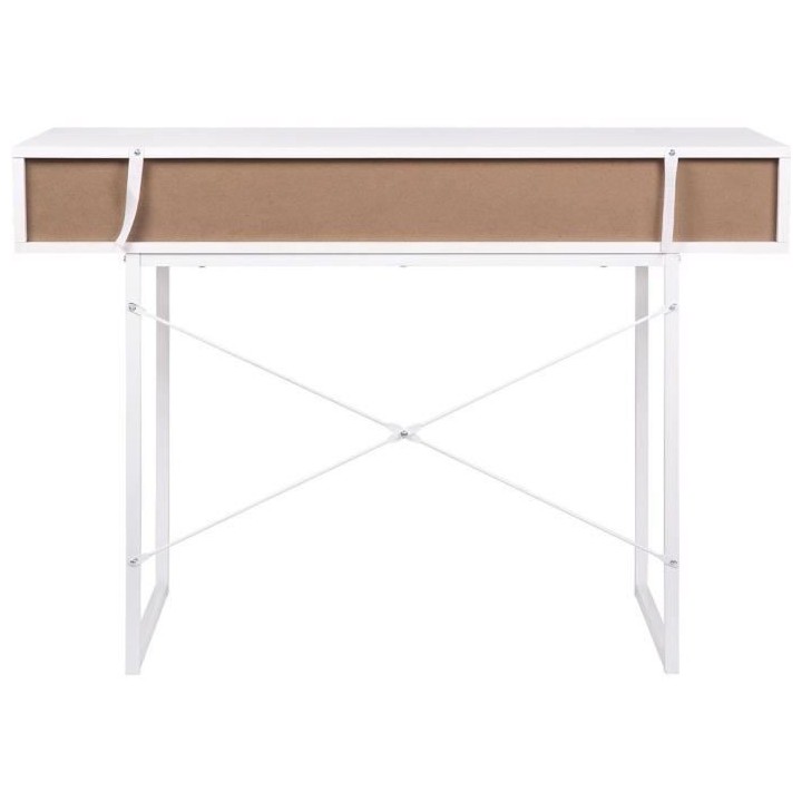 Bureau SACHA - Mélaminé - Blanc - 1 Tiroir - L 110 x P 50 x H 77 cm