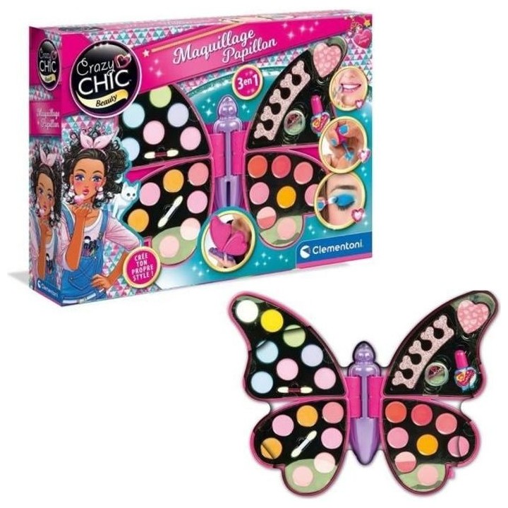 Palette de maquillage papillon - Clementoni - Fards a paupieres, rouge