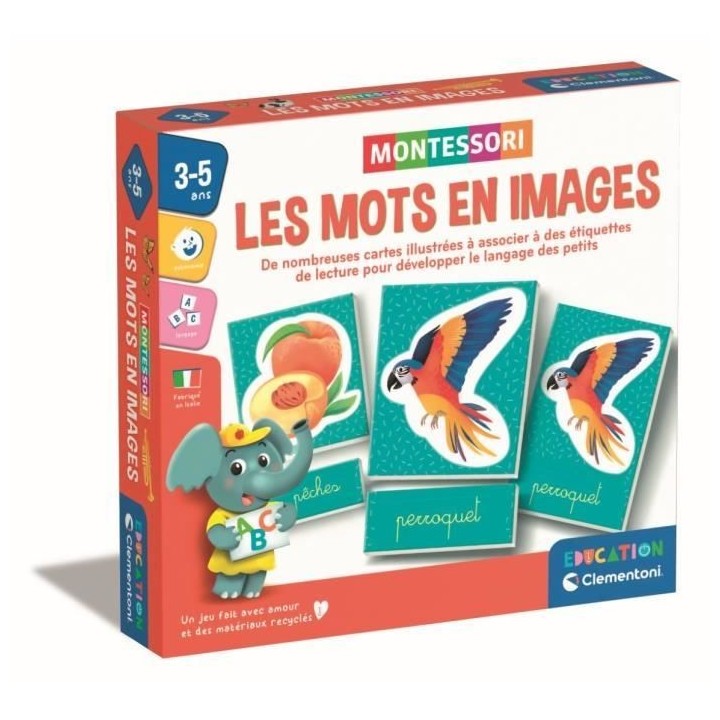Montessori - Clementoni - Les mots en images - Jeu éducatif développ