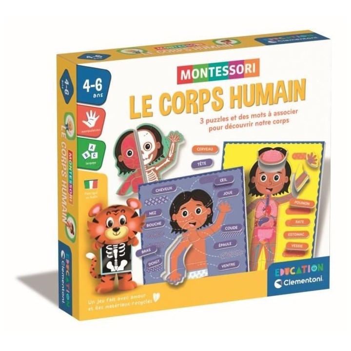 Montessori - Clementoni - Le Corps Humain - Jeu éducatif pour apprend