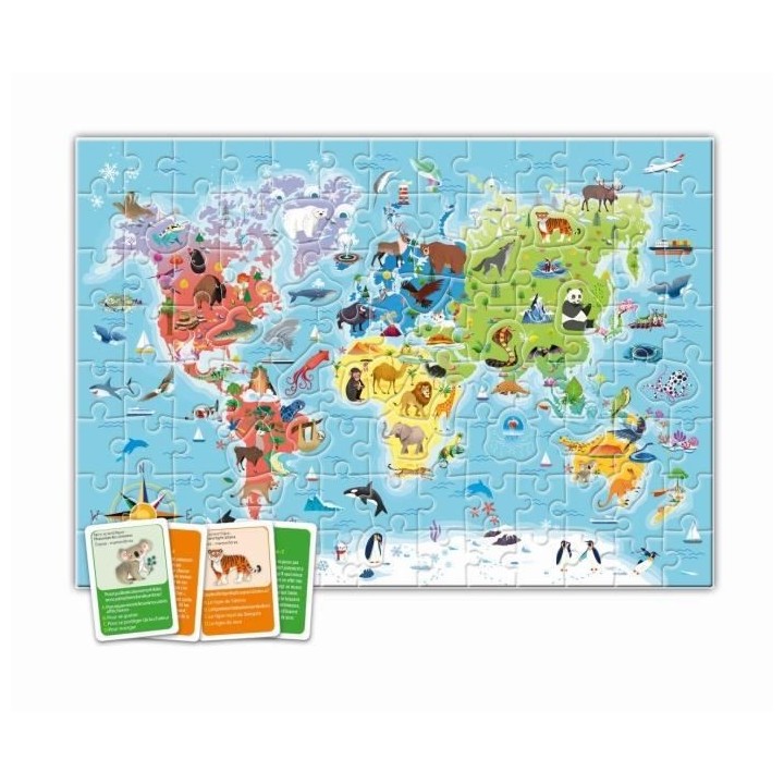Clementoni - Puzzle a la découverte du monde - Avec activités, défi